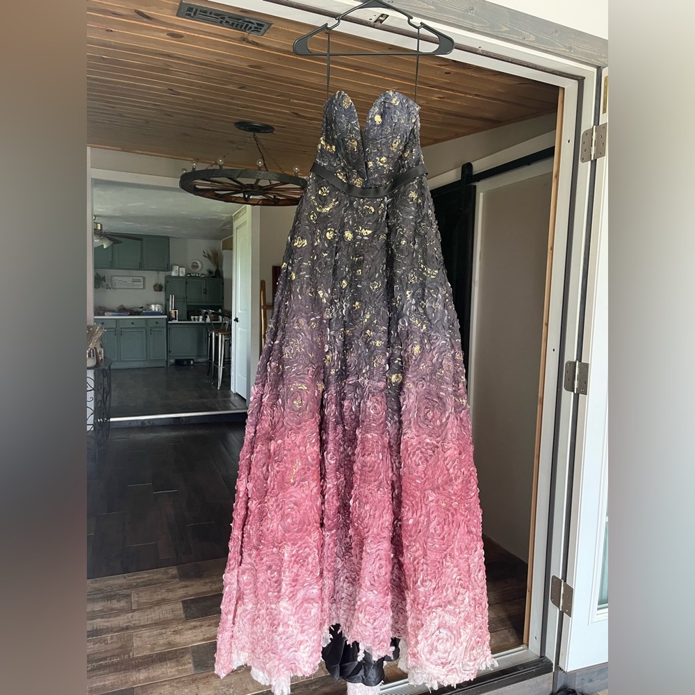 Black and pink prom dress